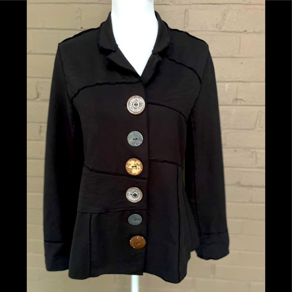 Vintage mixed buttons black jacket S